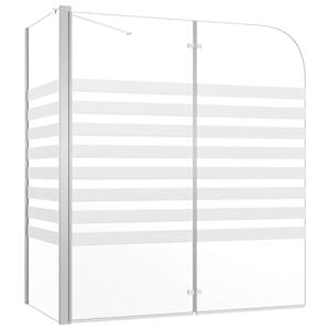 vidaXL Mampara de ba&ntilde;o vidrio templado a rayas 120x68x130 cm