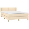 vidaXL Cama box spring con colch&oacute;n tela color crema 140x200 cm