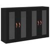 vidaXL Armarios de pared 2 uds. Roble Negro 69,5 x 34 x 90 cm