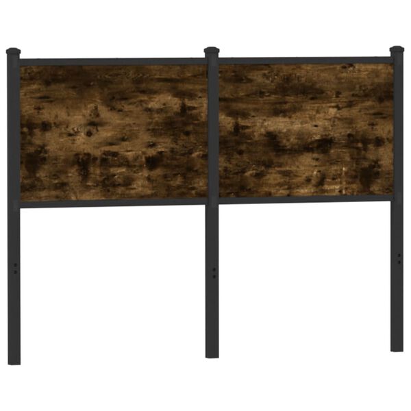 vidaXL Cabecero de repuesto de madera de ingenier&iacute;a y acero roble ahumado 120 cm