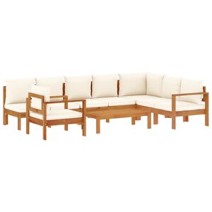 vidaXL Set de sof&aacute;s de jard&iacute;n con cojines 6 pzas madera maciza acacia