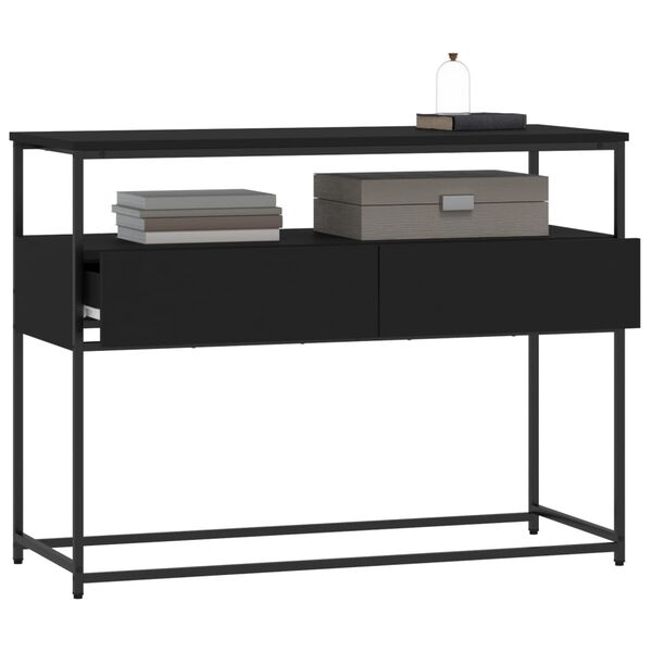 vidaXL Mesa consola madera de ingenier&iacute;a negra 100x40x75 cm