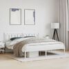 vidaXL Estructura cama sin colch&oacute;n con cabecero metal blanco 183x213cm