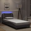 vidaXL Estructura de cama con LED sin colchón Hvar gris 90x190 cm