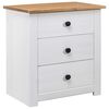 vidaXL Mesita de noche madera maciza pino Panam&aacute; blanco 46x40x57 cm