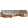 vidaXL Conjunto de sof&aacute;s de exterior 6 pcs Gris Natural y Claro