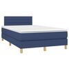 vidaXL Cama box spring con colch&oacute;n y LED tela azul 120x200 cm