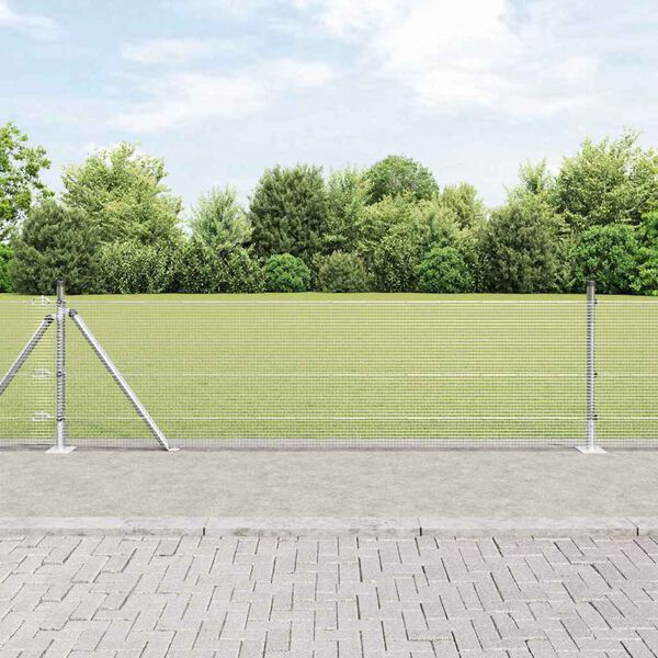 vidaXL Poste de Valla Plateado 100 x 0,6 m (malla de 12 x 12 mm) Acero