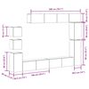 vidaXL Conjunto de mueble de TV 9 piezas montado la pared madera vieja