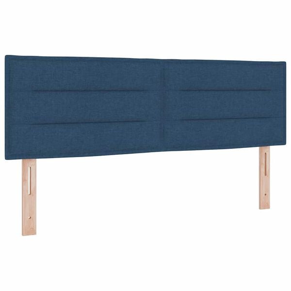 vidaXL Cama tipo Box Spring con colch&oacute;n Azul 200 x 140 cm Poli&eacute;ster
