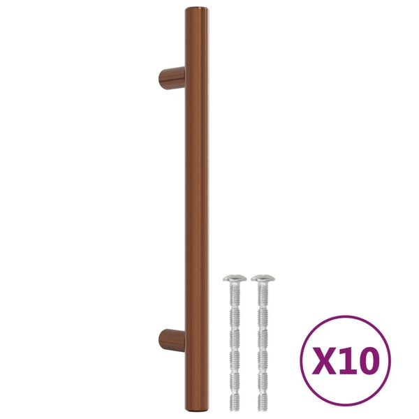 vidaXL Tiradores para armarios 10 uds acero inoxidable bronce 160 mm