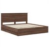 vidaXL Estructura de cama Roble Marr&oacute;n 200 x 200 cm Madera Ingenieril