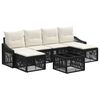 vidaXL Conjunto de sof&aacute;s de jard&iacute;n 7 uds. Negro rat&aacute;n sint&eacute;tico