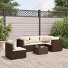 vidaXL Set muebles de jardín 6 piezas y cojines ratán sintético marrón