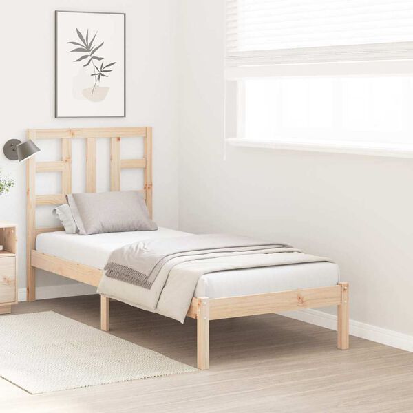 vidaXL Estructura de cama madera maciza 75x190 cm