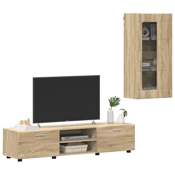 vidaXL Conjunto de mueble de TV con caj&oacute;n FLORIN Roble Sonoma