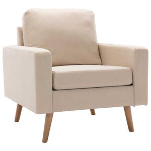 vidaXL Sill&oacute;n de tela color crema
