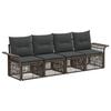 vidaXL Conjunto de sof&aacute;s de jard&iacute;n 4 pcs Gris rat&aacute;n sint&eacute;tico
