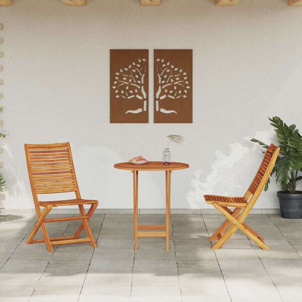 vidaXL Conjunto de Bistro Plegable 3 pcs Marr&oacute;n
