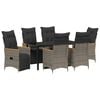 vidaXL Conjunto de Comedor de Jard&iacute;n 7 uds. Gris rat&aacute;n sint&eacute;tico