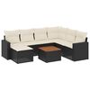 vidaXL Set de sof&aacute;s de jard&iacute;n 8 piezas y cojines rat&aacute;n sint&eacute;tico negro