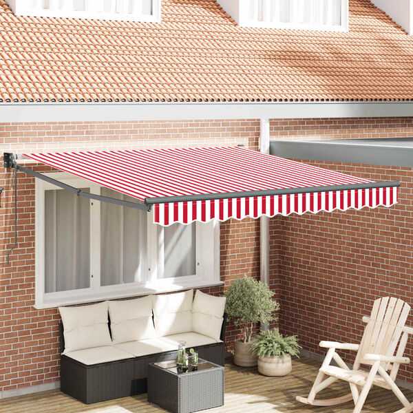 vidaXL Toldo Retr&aacute;ctil Rojo y 300 x 250 cm Poli&eacute;ster y Aluminio