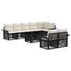 vidaXL Conjunto de sof&aacute;s de jard&iacute;n 9 uds. Negro y Blanco Crema