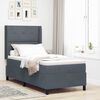 vidaXL Cama tipo Box Spring con LED Gris oscuro 90 x 190 cm Terciopelo