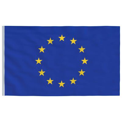 vidaXL Mástil y bandera de Europa aluminio 5,55 m