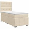 vidaXL Cama box spring con colch&oacute;n con cabecera Crema 80 x 200 cm Tela