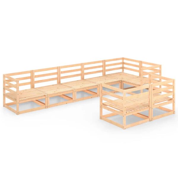 vidaXL Juego de muebles de jard&iacute;n 8 piezas madera maciza de pino