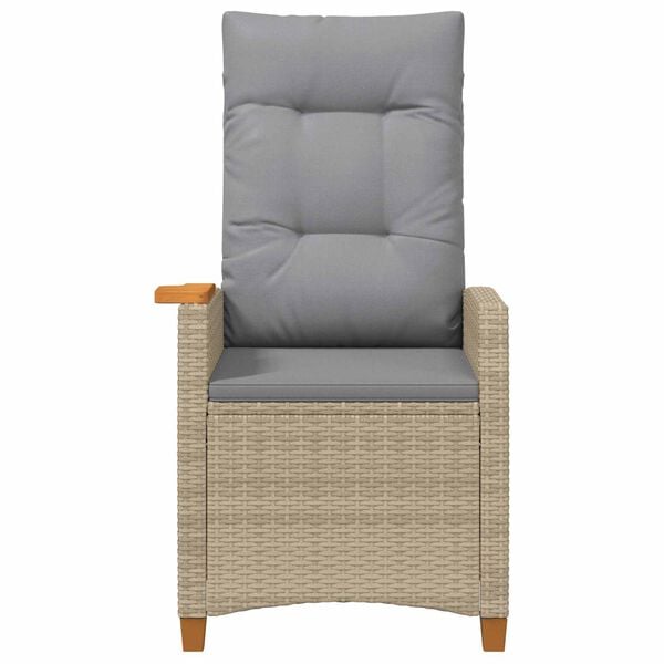 vidaXL Silla reclinable con bandeja para t&eacute; con coj&iacute;n 62 x 64 x 112 cm
