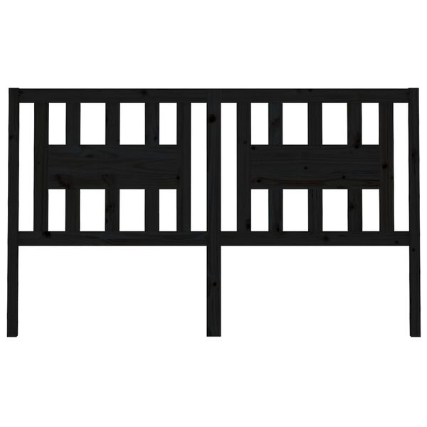 vidaXL Cabecero madera maciza de pino negro 146x4x100 cm