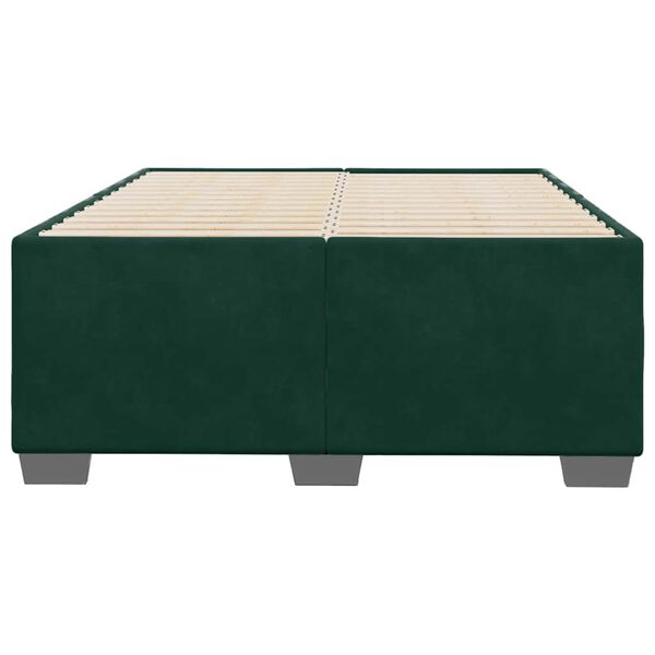 vidaXL Estructura cama sin colch&oacute;n terciopelo verde oscuro 120x200 cm
