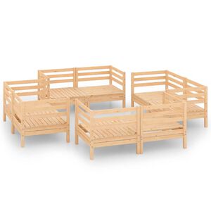 vidaXL Juego de muebles de jard&iacute;n 8 piezas madera maciza de pino