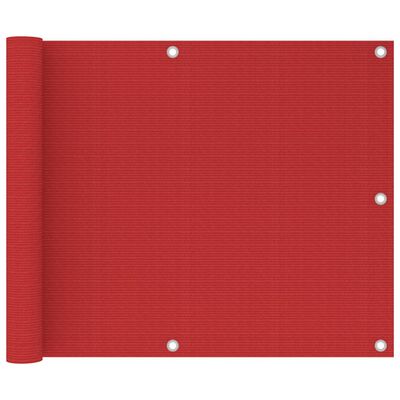 vidaXL Toldo para balcón HDPE rojo 75x600 cm