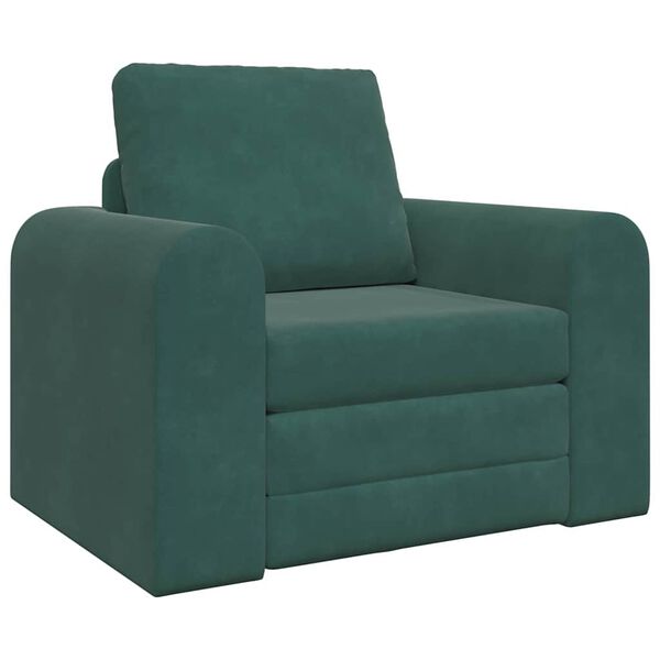 vidaXL Sof&aacute; cama Verde oscuro 98 x 71 x 83 cm Terciopelo