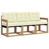 vidaXL Conjunto de sof&aacute;s de exterior 3 uds. Blanco y Crema
