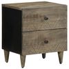 vidaXL Mesita de noche de madera maciza de mango gris claro 40x33x46cm