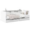 vidaXL Sofá cama con cajones sin colchón blanco 90x200 cm