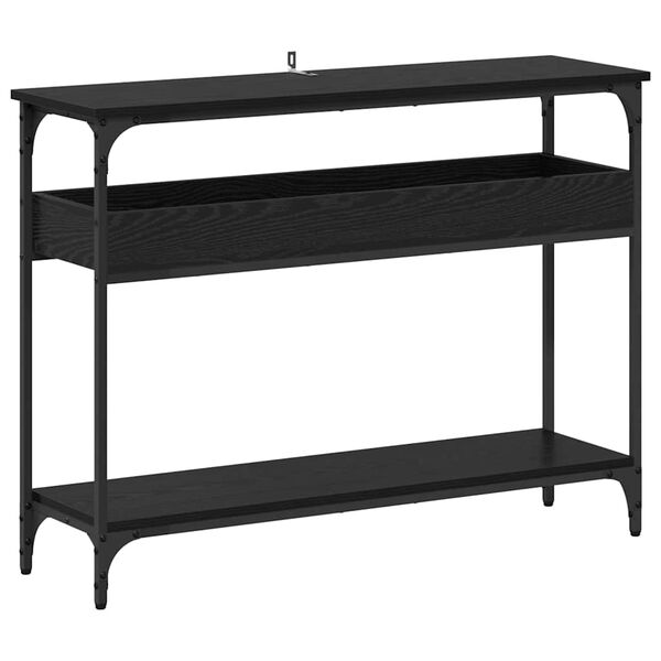 vidaXL Mesa Consola Roble negro 100 x 29 x 75 cm Madera contrachapada