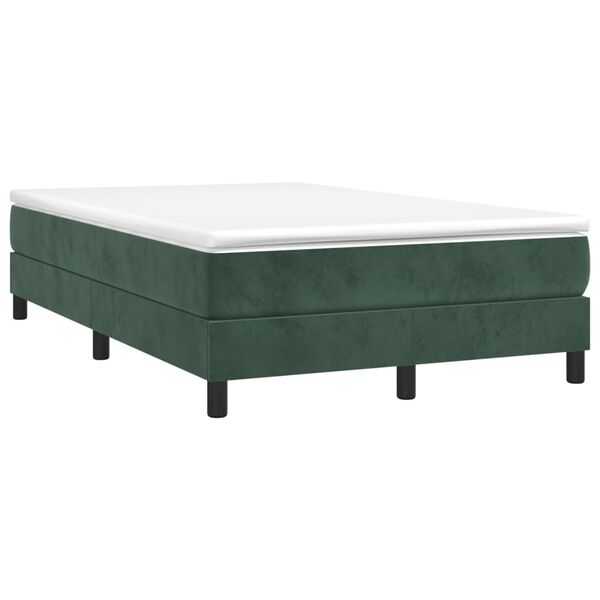 vidaXL Estructura Estructura de cama con somier terciopelo verde oscuro 120x200 cm
