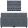 vidaXL Cama box spring con colch&oacute;n terciopelo gris oscuro 120x200 cm