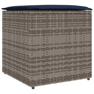 vidaXL Caja de cojines Gris 50 x 50 x 50 cm rat&aacute;n sint&eacute;tico