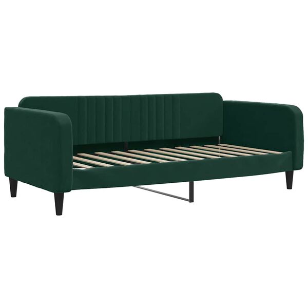 vidaXL Sof&aacute; cama nido con cajones terciopelo verde oscuro 90x200 cm