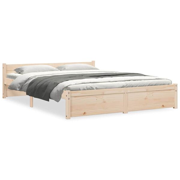 vidaXL Estructura de cama sin colch&oacute;n madera maciza 160x200 cm