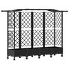 vidaXL Cama elevada con trellis y techo Negro 203,5 x 40 x 129 cm PP