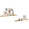 vidaXL Estante de pared con estante 2 pcs Beige 100 x 9 x 3 cm