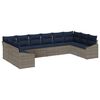 vidaXL Conjunto de sof&aacute;s de jard&iacute;n 10 pcs Gris y azul marino