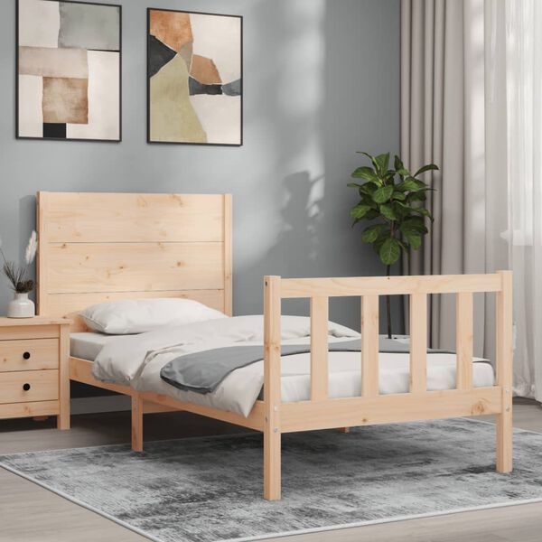 vidaXL Estructura de cama sin colch&oacute;n madera maciza de pino 100x200 cm